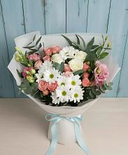 Букет цветов из:  Розы, Лизиантусы и Хризантемы в Луначарском