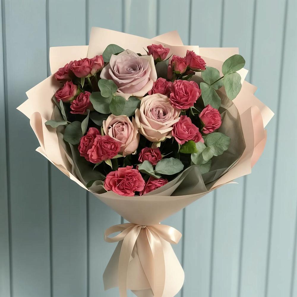 Букет цветов из: Гвоздики и Розы в Луначарском