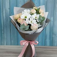 Букет цветов из:  Хризантемы и Розы #REPLACE_PRED# Луначарском