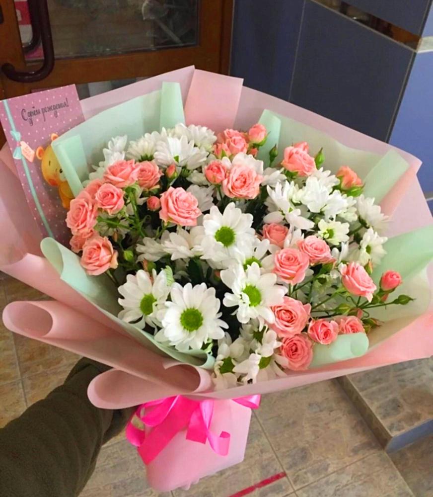 Букет цветов из: Розы и Хризантемы в Луначарском