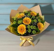Букет цветов из:  Герберы и Хризантемы в Луначарском