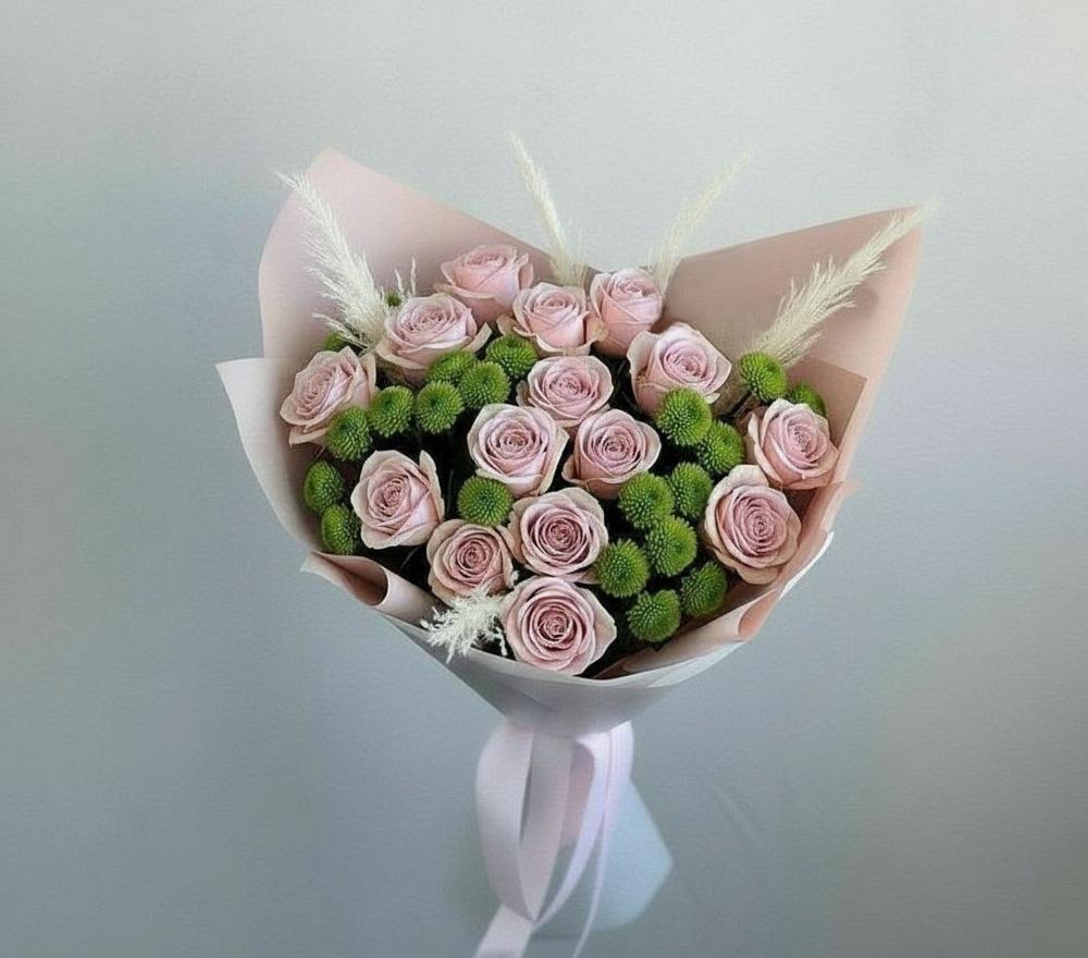 Букет цветов из: Розы и Хризантемы в Луначарском