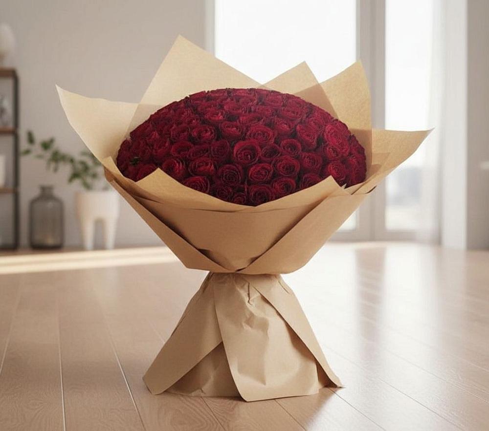 Букет 101 Красная роза в Луначарском