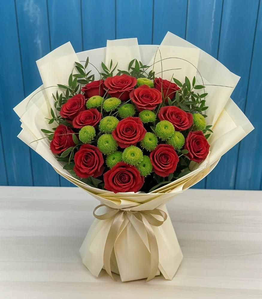 Букет цветов из: Розы и Хризантемы в Луначарском