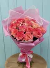 Букет 15 Розовых роз Равель в Луначарском