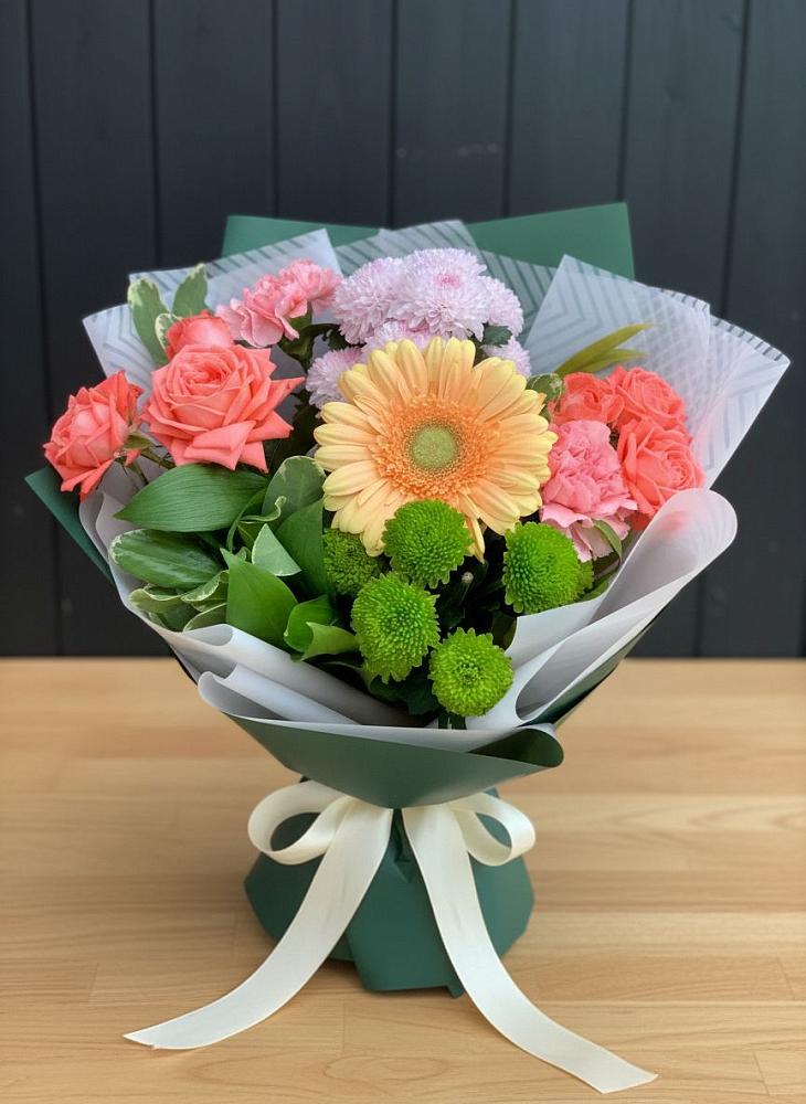 Букет цветов из: Гвоздики, Розы, Герберы и Хризантемы в Луначарском