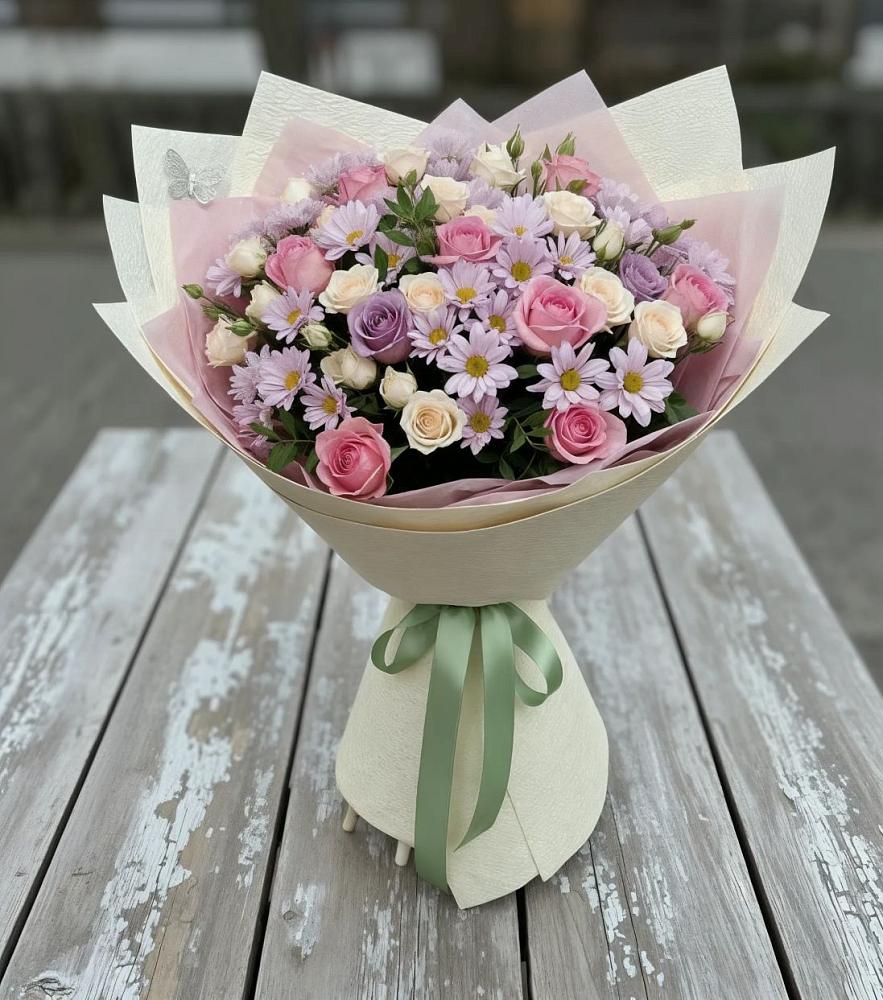 Букет цветов из: Розы и Хризантемы в Луначарском